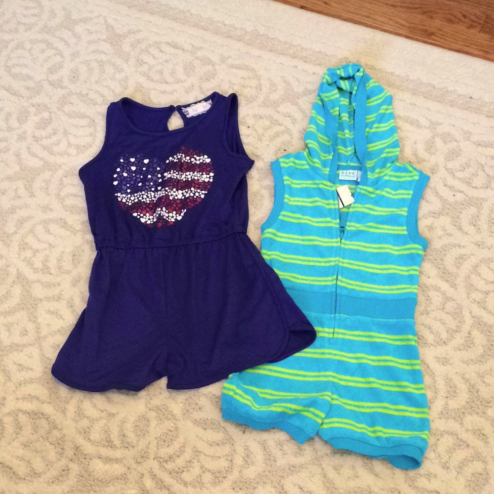 A set of 2  one piece girls short romper. New